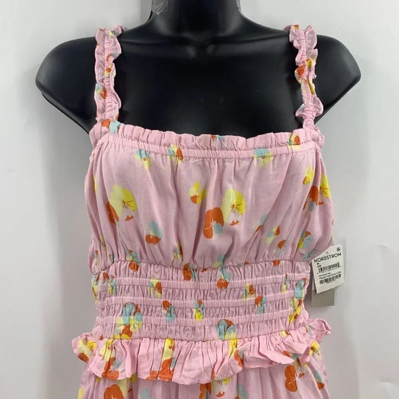 Nordstrom BP Women's Ruffle Detail Sundress In Pink Floral Size M NWT - Picture 4 of 12